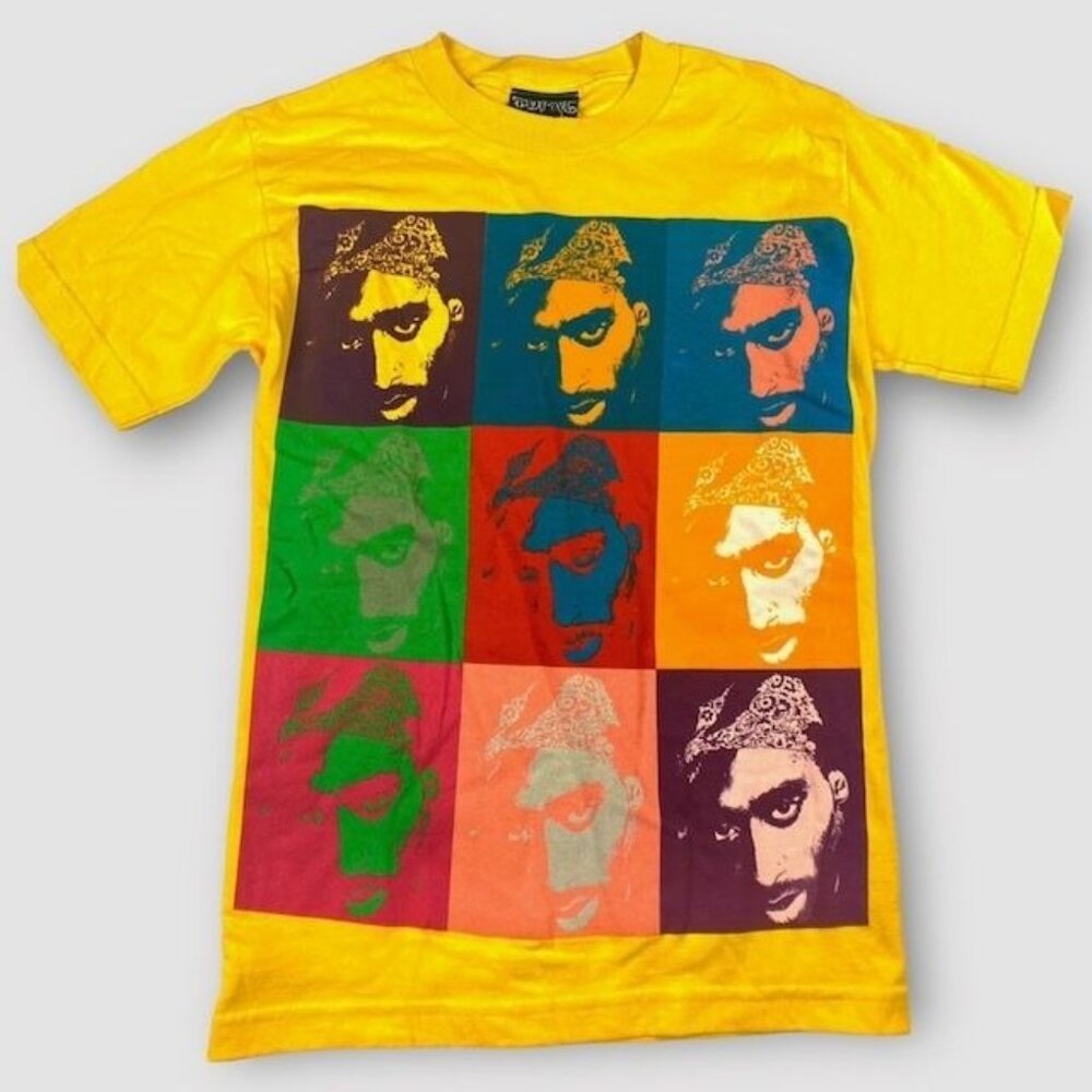 NWOT Tupac Shakur Tee Shirt Yellow,  Size Small